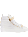 Giuseppe Zanotti High-top Zipped Sneakers In Weiss
