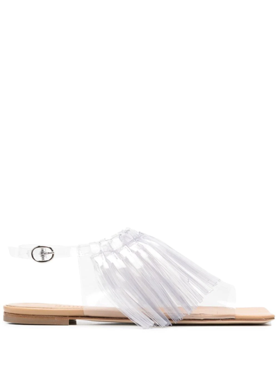A.w.a.k.e. Charlie Flat Sandals With Front Tassle In Transparent