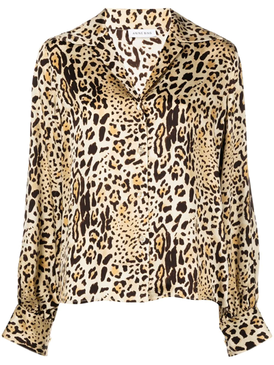 Anine Bing Mylah Shirt In Cheetah Print