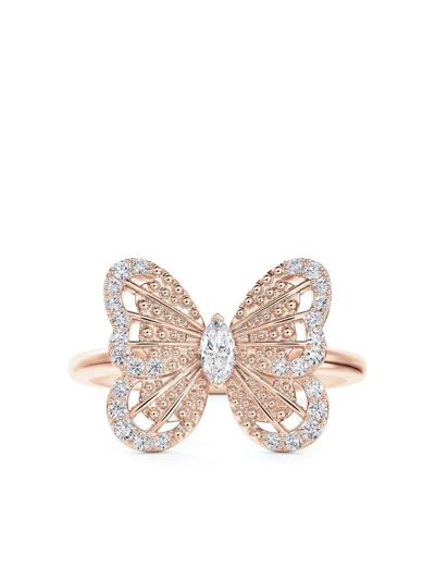 De Beers Jewellers 18kt Rose Gold Portraits Of Nature Butterfly Diamond Ring In Pink