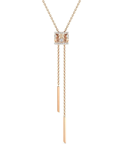 De Beers Jewellers 18kt Rose Gold Dewdrop Diamond Slider Necklace In Pink
