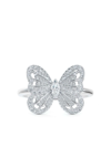 DE BEERS JEWELLERS 18KT WHITE GOLD PORTRAITS OF NATURE BUTTERFLY DIAMOND RING