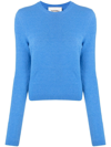Nanushka 'tama' Sweater In Compact Boucle Knit In Blau