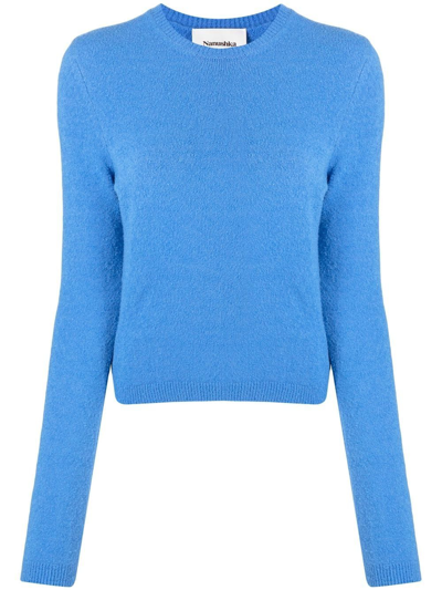 Nanushka Round-neck Knit Jumper In Blue