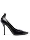 Alexander Mcqueen 110mm Metal-toecap Heel Pumps In Black