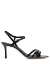 FERRAGAMO BUCKLE-FASTENING 75MM HEELED PUMPS