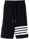 Thom Browne Pantaloncini Da Allenamento A 4 Barre In Blau