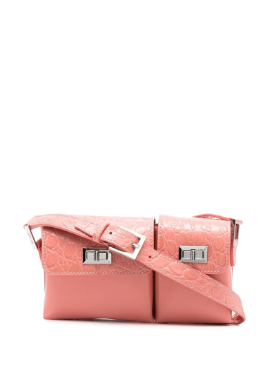 By Far Snakeskin-effect Leather Shoulder Bag In Pink