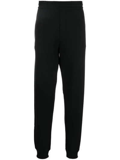 Versace Rear Baroque-print Detail Trousers In Black