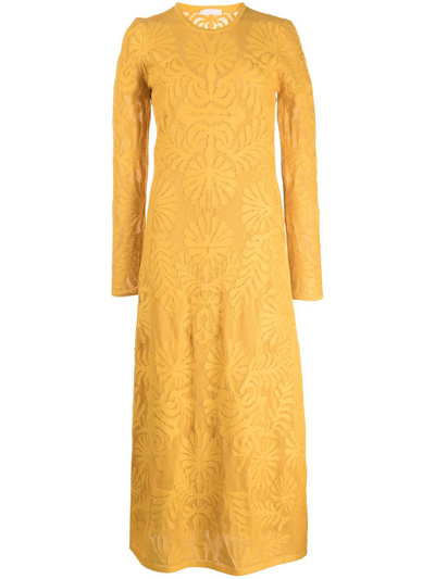 Ulla Johnson Women's Angelica Lace Midi Dress In Goldenrod | ModeSens
