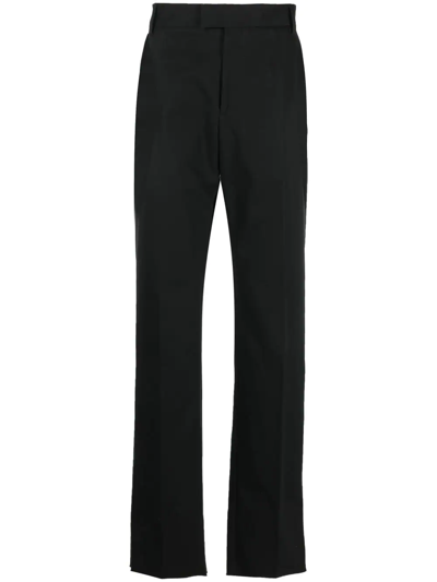 Alexander Mcqueen Straight-leg Cotton Trousers In Black