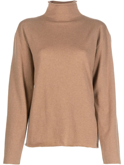 Jil Sander Mock-neck Knitted Jumper In Nude