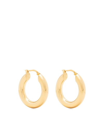 Jil Sander Medium Hoop Earrings In Gold