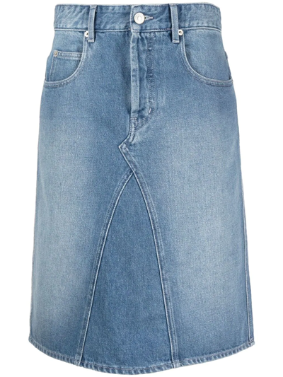 Isabel Marant Étoile Washed-denim A-line Skirt In Blue