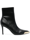 Versace Jeans Couture Women's Pointed Cap Toe Stiletto Ankle Boots In Schwarz