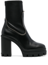 Giuseppe Zanotti Leather Zipper Pull-on Boots In Schwarz