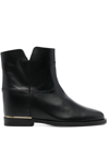 Via Roma 15 Side Slit-detail Ankle Boots In Schwarz