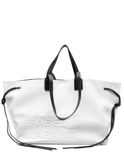 Isabel Marant Embossed-logo Tote Bag In White