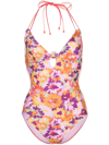 ZIMMERMANN FLORAL-PRINT KNOTTED ONE-PIECE
