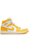 JORDAN JORDAN 1 MID "WHITE/UNIVERSITY GOLD" SNEAKERS