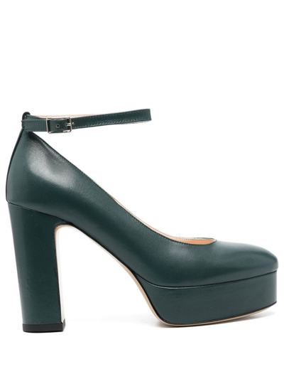 P.a.r.o.s.h 110mm Block-heel Pumps In Verde Bottiglia
