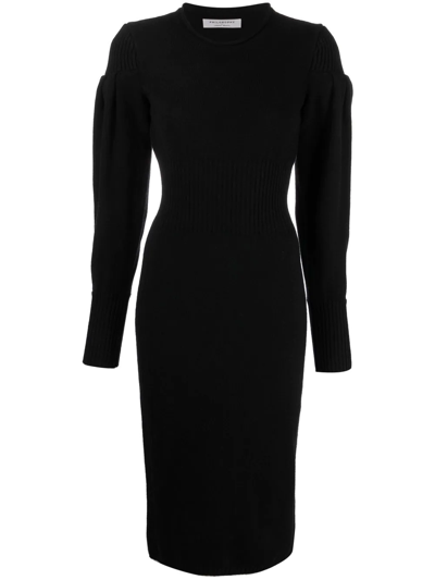 Philosophy Di Lorenzo Serafini Long-sleeve Knitted Midi Dress In Nero