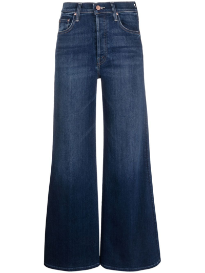 Mother High-rise Wide-leg Jeans In Blue