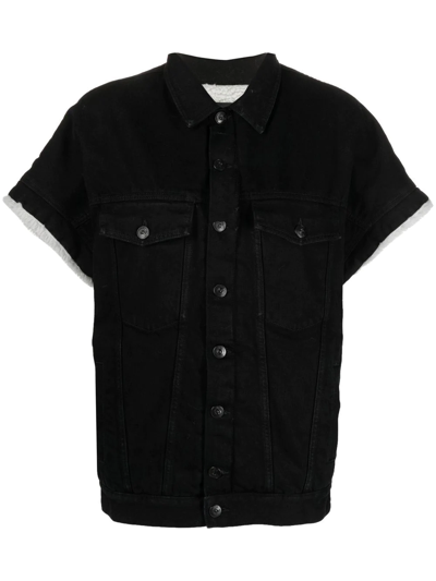 3x1 Short-sleeve Denim Jacket In Schwarz