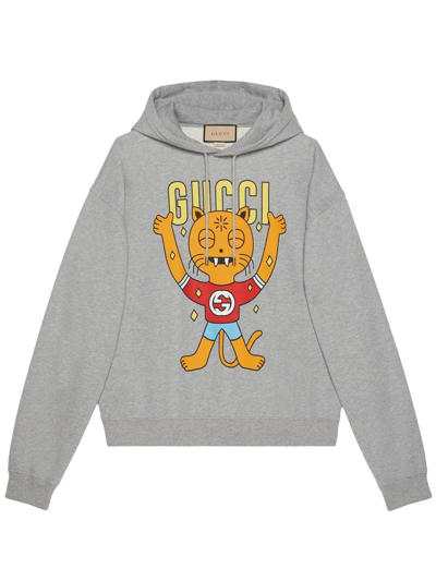 Gucci X Pablo Delcielo Cotton-jersey Hoodie In Grey | ModeSens