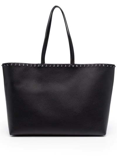 Valentino Garavani Large Rockstud Tote Bag In Schwarz