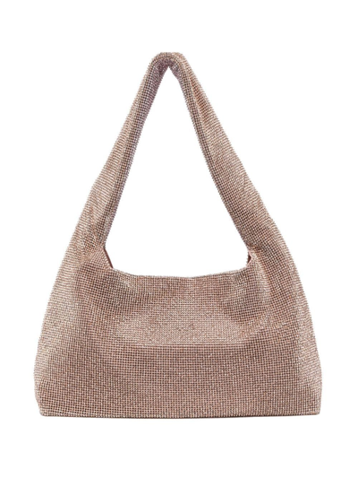 Kara Crystal-embellished Shoulder Bag In Brown