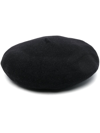Maison Margiela Four-stitch Wool Beret In Schwarz