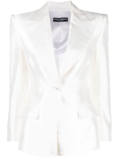 Dolce & Gabbana Peak-lapels Single-breasted Blazer In White