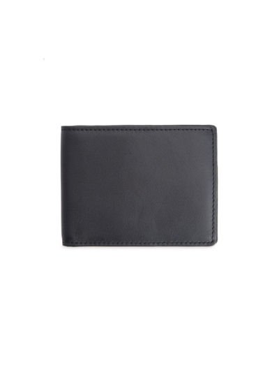 Royce New York Rfid-blocking Slim Bi-fold Leather Wallet In Black