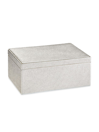 Graphic Image Medium Leather Box In Platinum Metallic