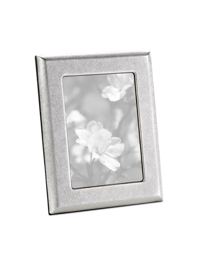 Graphic Image Leather Picture Frame In Platinum Metallic