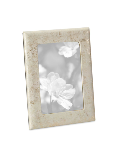 Graphic Image Leather Picture Frame In Gold Brushed Metallic