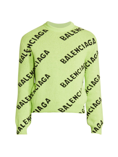 Balenciaga Logo Intarsia Wool-blend Sweater