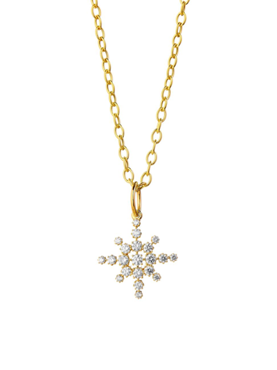 Syna Women's Cosmic 18k Gold & Diamond Snowflake Pendant