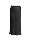 Jacquemus Women's Satin Logo-strap Midi-skirt In Black