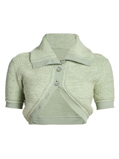 Jacquemus Cropped Upside-down Top In Light Green