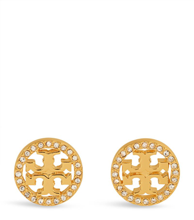 Tory Burch Embellished Miller Stud Earrings In Gold
