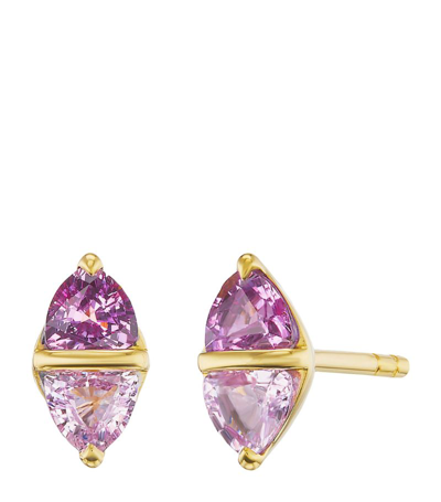 Emily P Wheeler Emily P. Wheeler Yellow Gold And Sapphire Diamond Stud Earrings