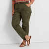 Lauren Woman Cotton Sateen Cargo Pant In Dark Tropical Olive