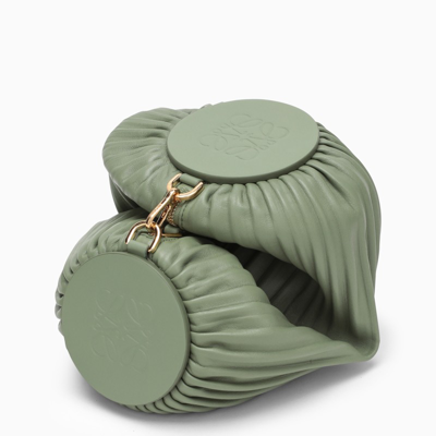 Loewe Rosemary Bracelet Pleated Leather Pouch In Green