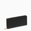 Bottega Veneta Intreccio 15 Black Zip Around Wallet In Black