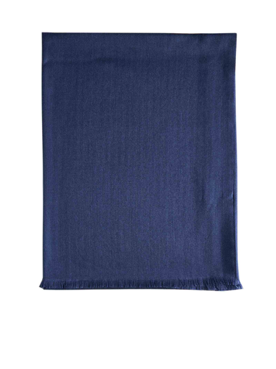 Caruso Cashmere And Silk Scarf In Mid Blue