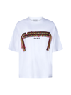 Lanvin Embroidered-logo Strap Detail T-shirt In Optic White