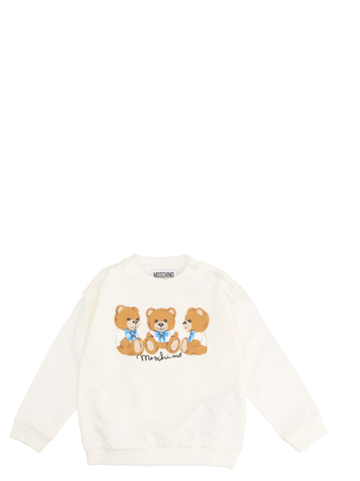 Moschino Kids' Teddy Bear Sweatshirt In White