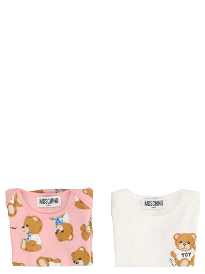 Moschino Babies' Teddy Bear-motif Two-pack Body In Multicolor